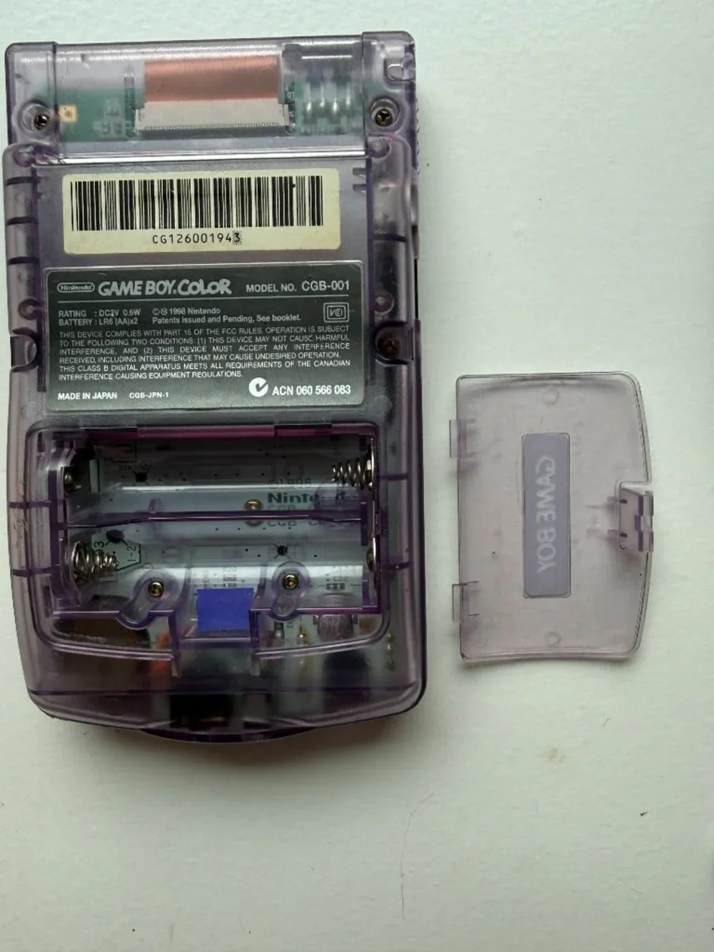 Gameboy Color Atomic Purple TESTED Working Vintage Nintendo with Games Pokemon